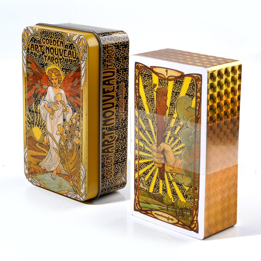 10.3*6 cm goldenes Jugendstil- – Tarot Cards Deck With Guidebook Bewertung und Preis