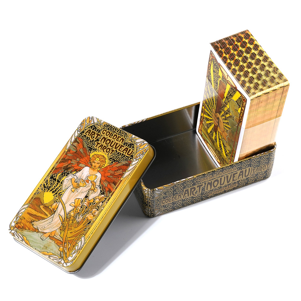 10.3*6 cm goldenes Jugendstil- – Tarot Cards Deck With Guidebook Bewertung und Preis