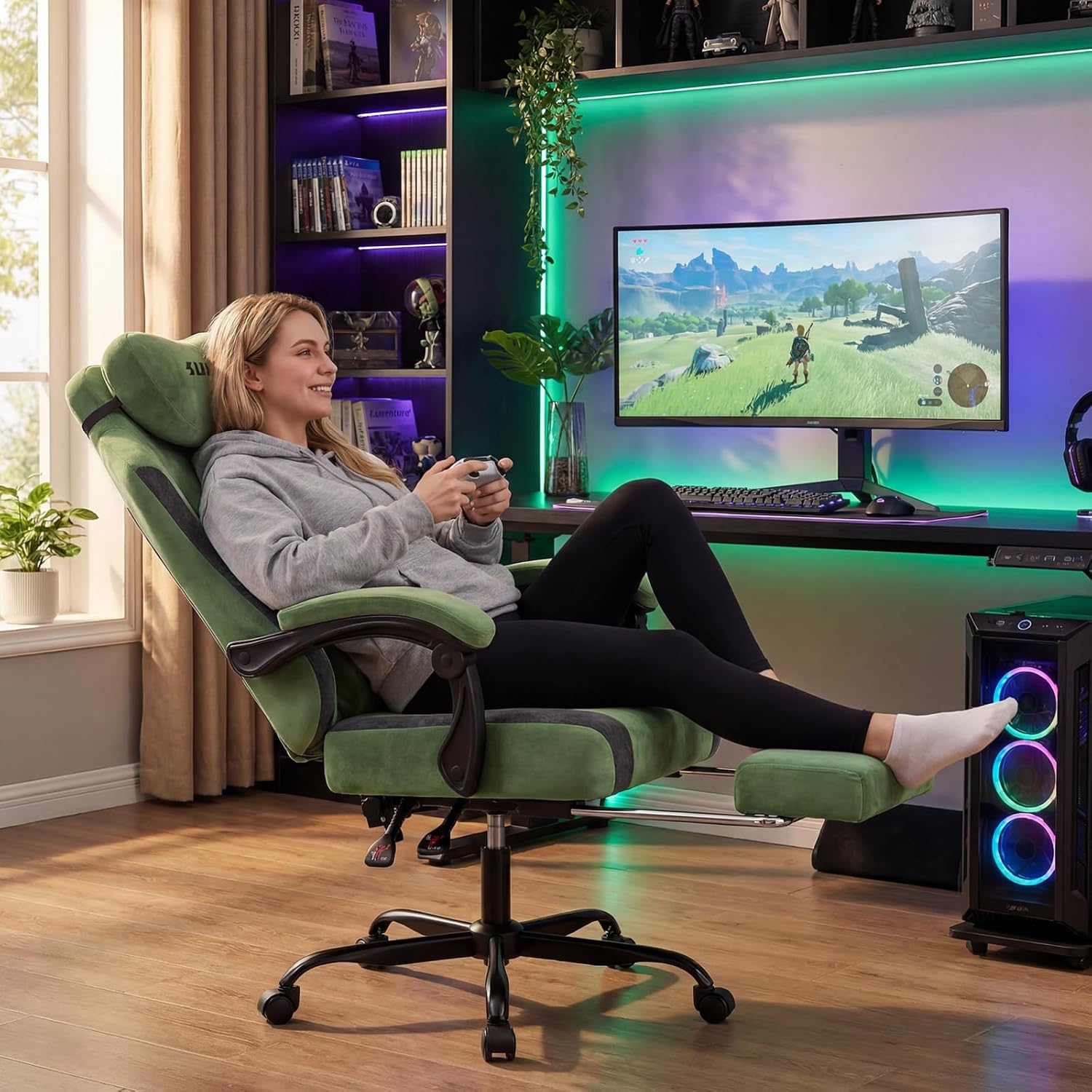 Gaming-Stuhl mit Stoffbezug, e – Video Games Bewertung und Preis