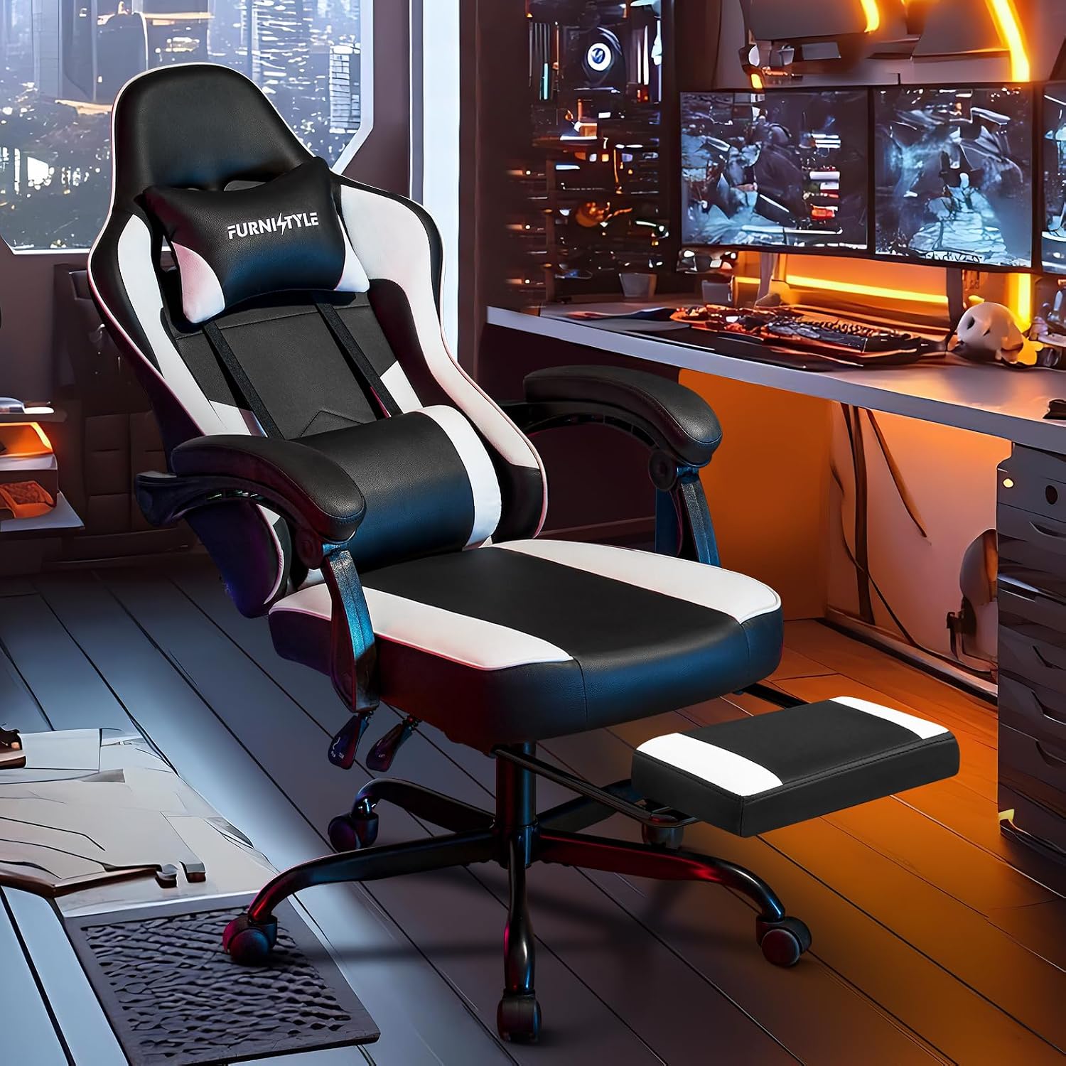 Gaming-Stuhl mit Fußstütze, Vi – Video Games Bewertung und Preis